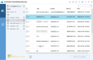 Coolmuster iCloud Backup Recovery official download screenshot