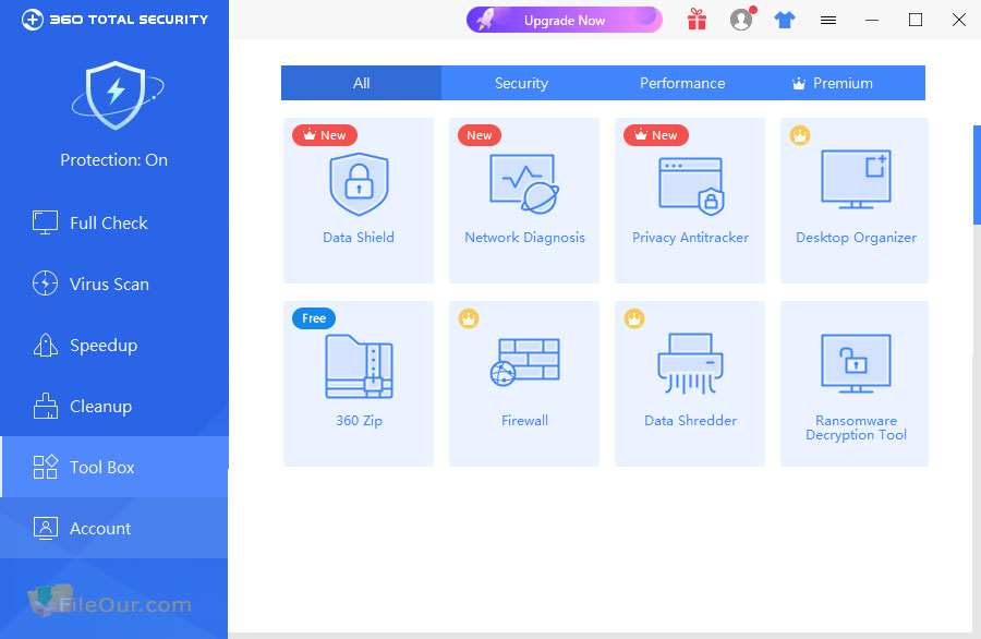 360 Total Security tool box screenshot