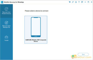 Tangkapan layar Pemulihan MobiKin untuk WhatsApp 2