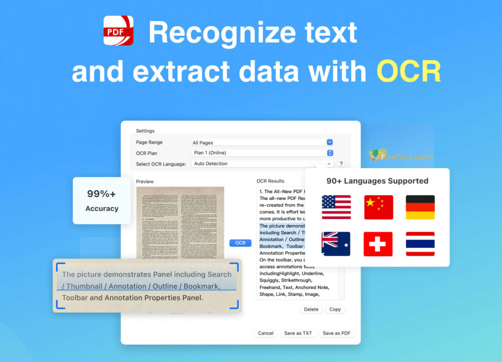 لقطة شاشة لبرنامج PDF Reader Pro OCR