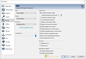 TeamSpeak Client option screenshot