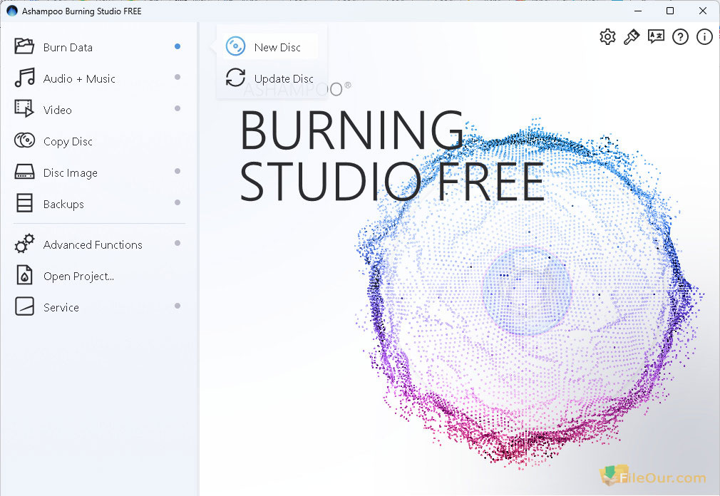 Schermata di Ashampoo Burning Studio per Windows