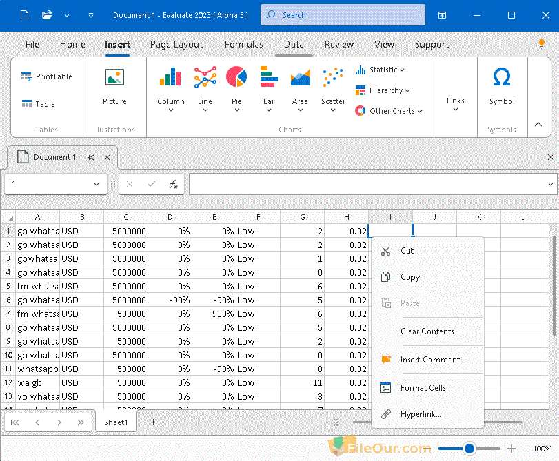 Rizonesoft Office Evaluatie-screenshot