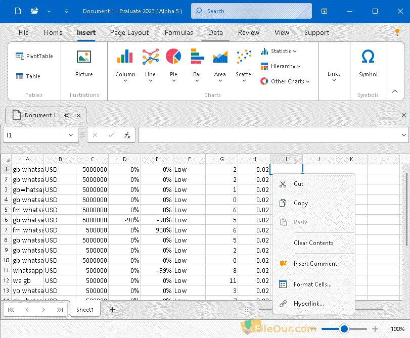 Rizonesoft অফিস মূল্যায়ন স্ক্রিনশট