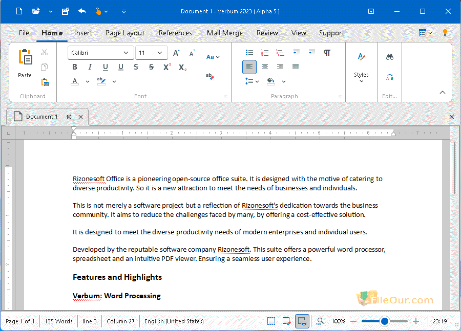 Rizonesoft Office Verbum screenshot