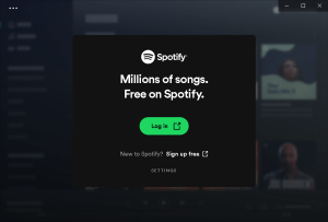 Spotify آف لائن انسٹالر سائن اپ اسکرین شاٹ