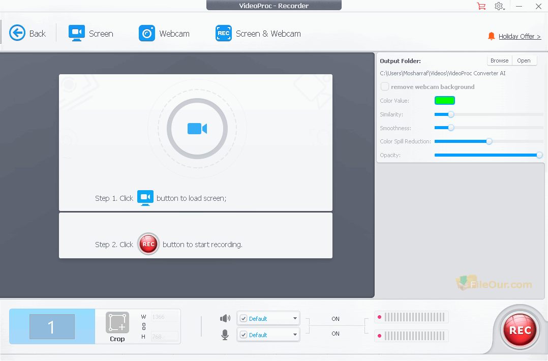 VideoProc screen recorder screenshot