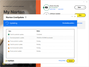 Постоянное обновление Norton Security