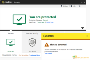 Giao diện cài đặt ngoại tuyến của Norton Security