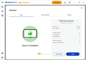 Malwarebytes screenshot 2